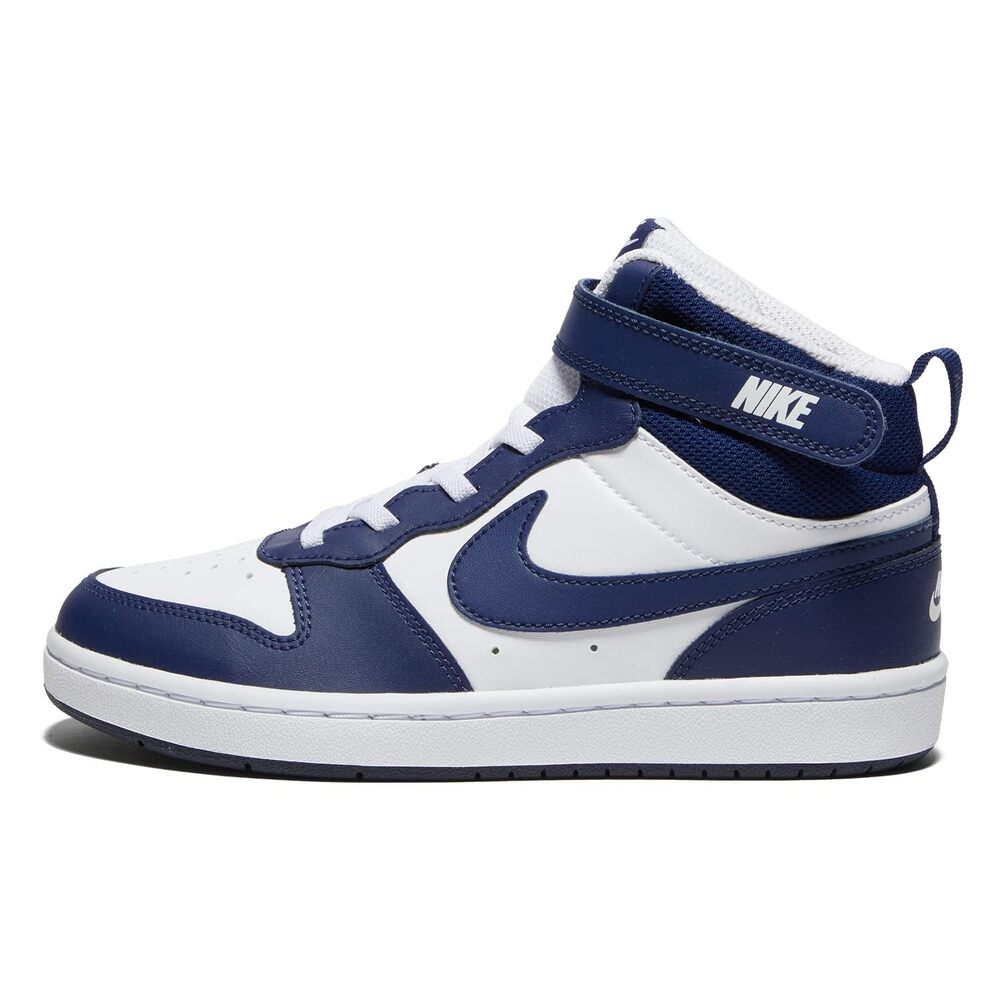 NWT Nike Kids' Pre-School Court Borough Mid 2 Basketball Shoes White/Blue